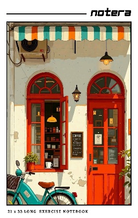 Cafe Front Long Notebook - Front