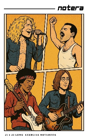 Rock Legends Long Notebook - Front